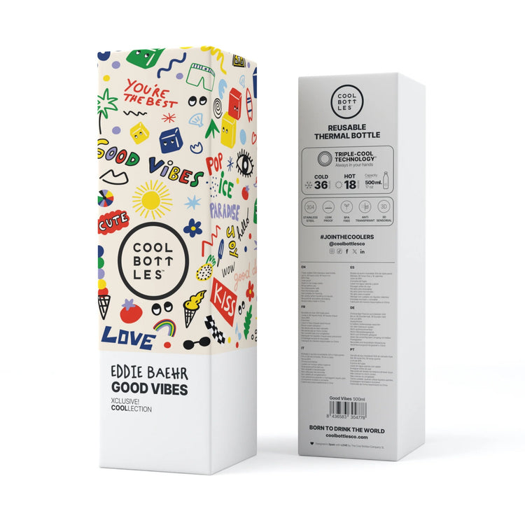COOL BOTTLES. Stainless steel bottle Eddie Baehr - Good Vibes 500ml