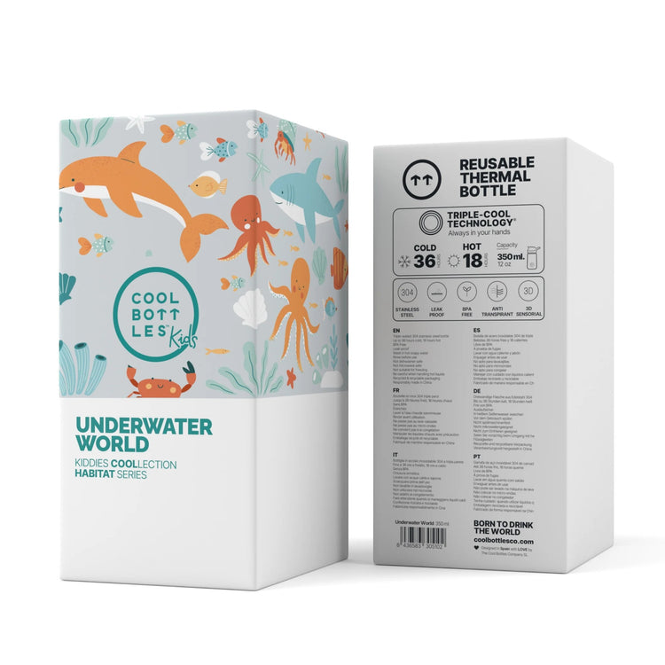 COOL BOTTLES. Kiddies water bottle Underwater World 350ml