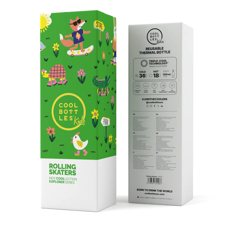 COOL BOTTLES. Kids water bottle Rolling Skaters 500ml