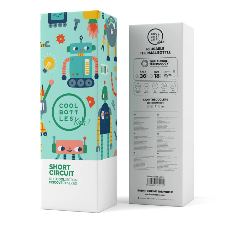 COOL BOTTLES. Kids water bottle Short Circuit 500ml