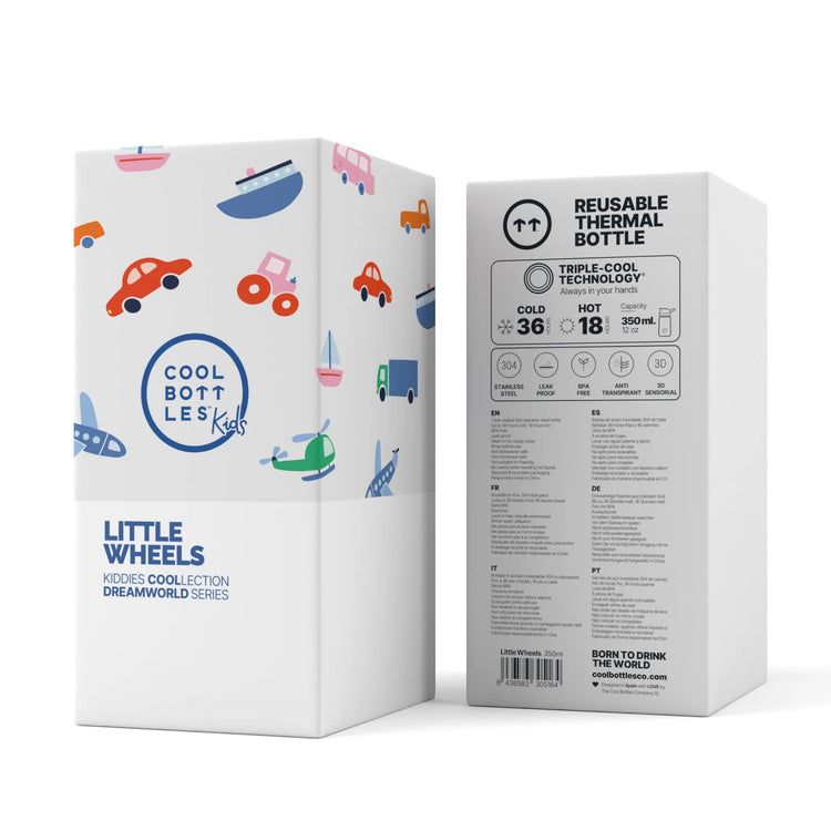 COOL BOTTLES. Kiddies water bottle Little Wheels 350ml