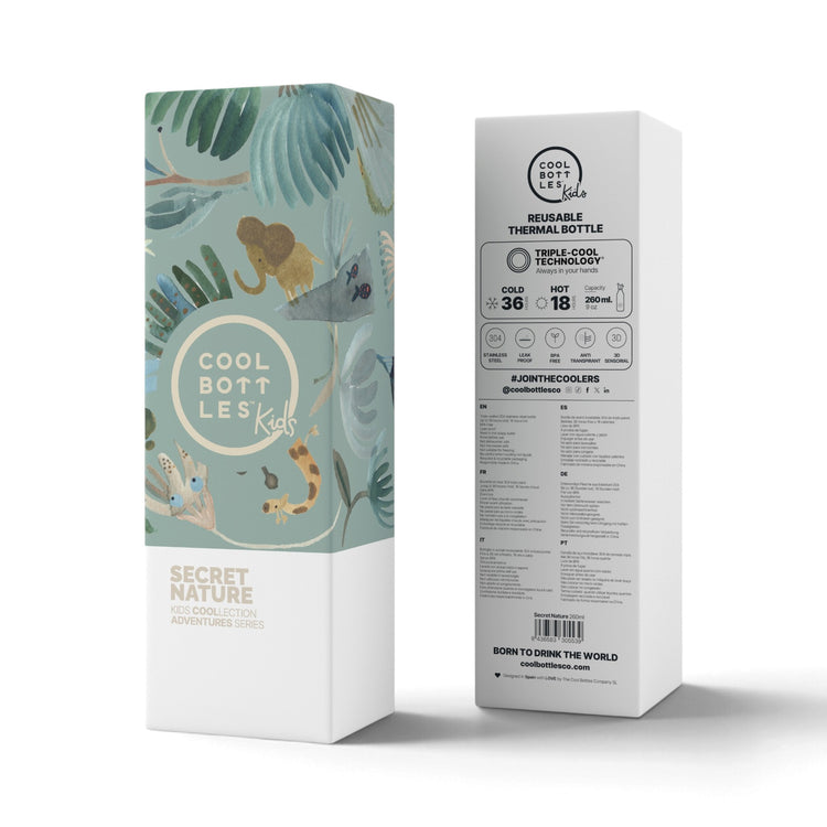COOL BOTTLES. Ανοξείδωτο παιδικό μπουκάλι Secret Nature 260ml