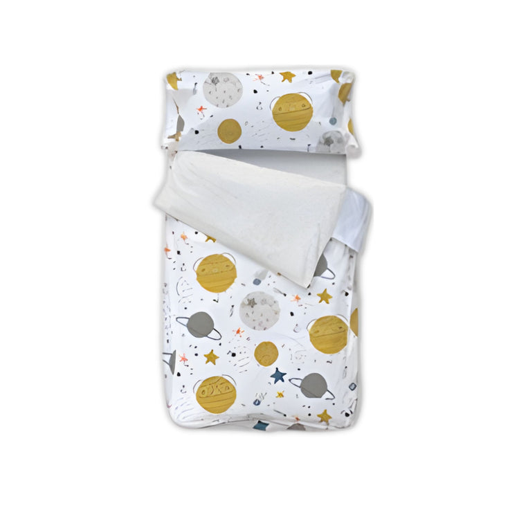 COZYKIDS. Σετ κλινοσκέπασμα + σεντόνι με λάστιχο (ενωμένα με φερμουάρ) Διάστημα 90x200