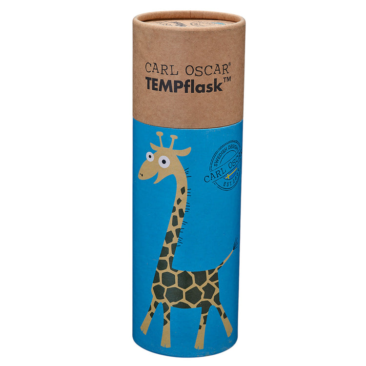 CARL OSCAR. Ανοξείδωτο μπουκάλι θερμός 350ml TEMPflask Καμηλοπάρδαλη - Τιρκουάζ