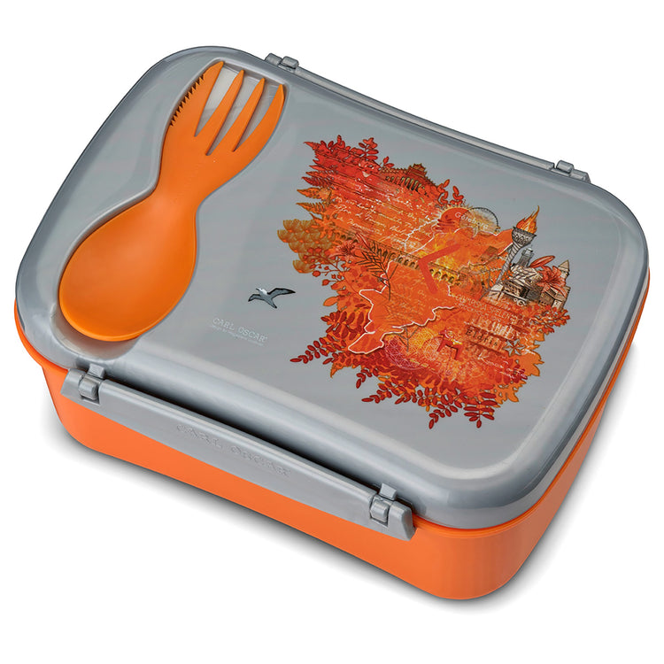 CARL OSCAR. Wisdom N'ice Box Lunch box with cooling pack Fire - Orange