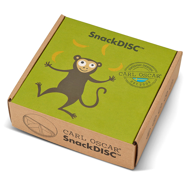 CARL OSCAR. Φαγητοδοχείο στρογγυλό με θήκες O15εκ. SnackDISC™ Μαϊμού - Λάιμ