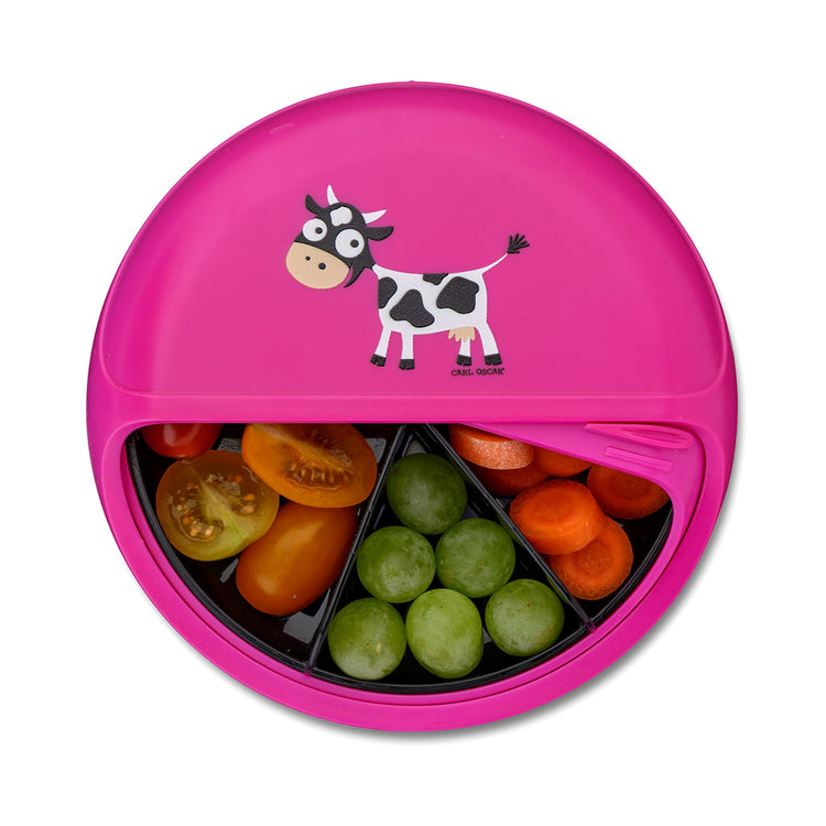 CARL OSCAR. SnackDISC™ Lunch box O15cm Cow - Purple