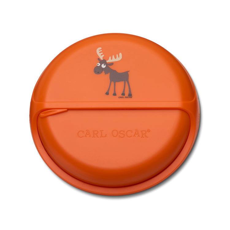 CARL OSCAR. SnackDISC™ Lunch box O15cm Moose - Orange