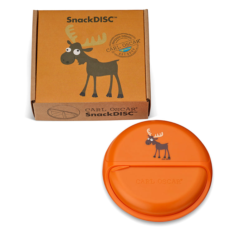 CARL OSCAR. SnackDISC™ Lunch box O15cm Moose - Orange