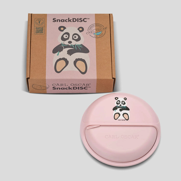 CARL OSCAR. Φαγητοδοχείο στρογγυλό με θήκες O15εκ. SnackDISC™ Πάντα - Ροζ