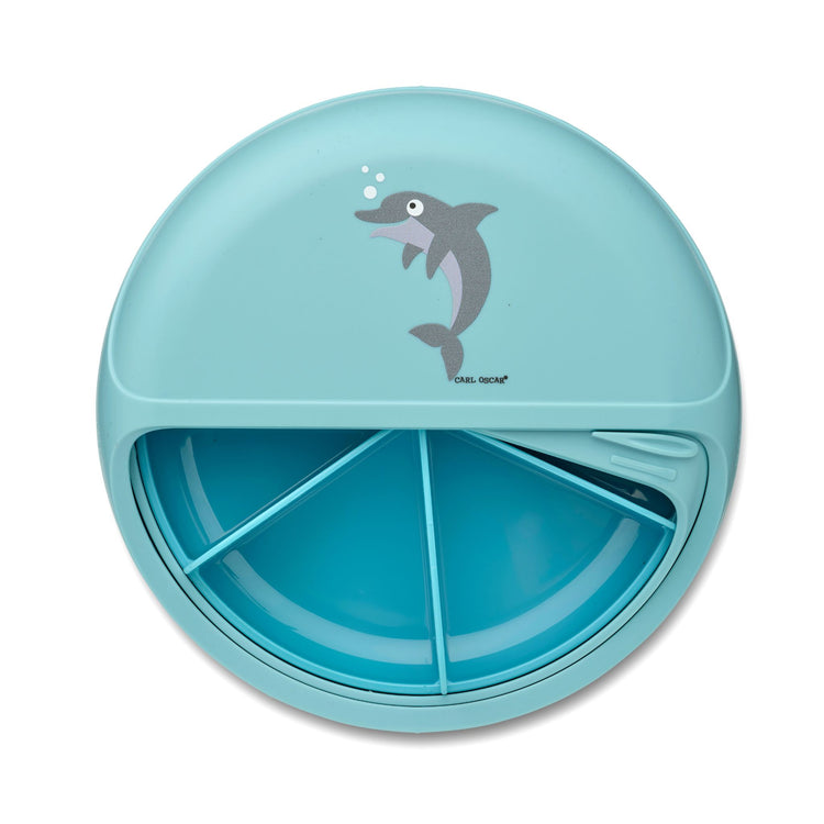 CARL OSCAR. SnackDISC™ Lunch box O15cm Dolphin - Blue