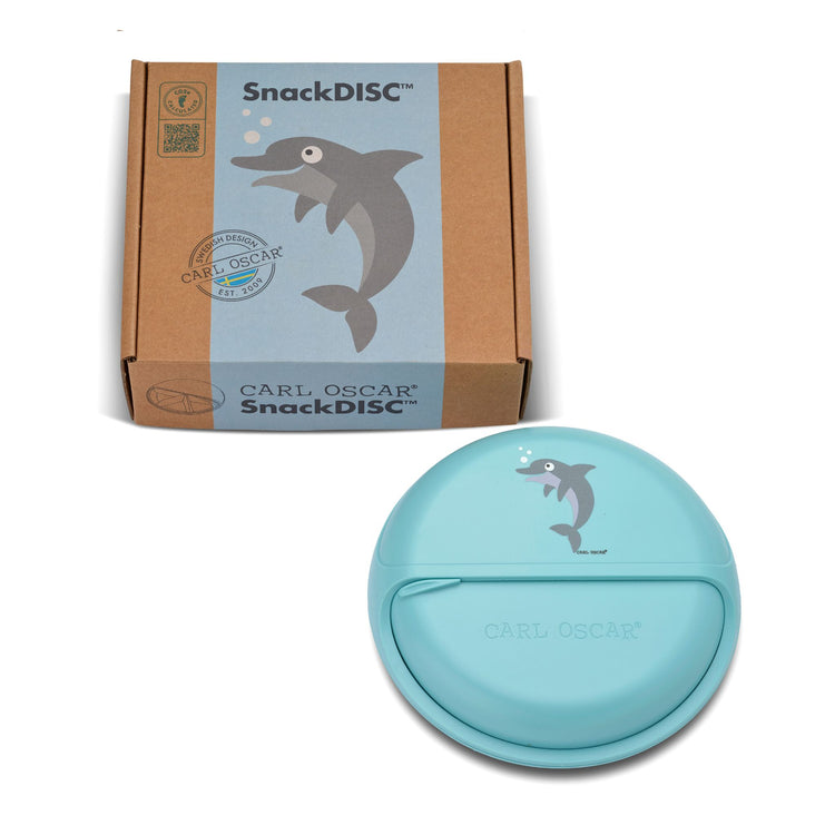 CARL OSCAR. SnackDISC™ Lunch box O15cm Dolphin - Blue