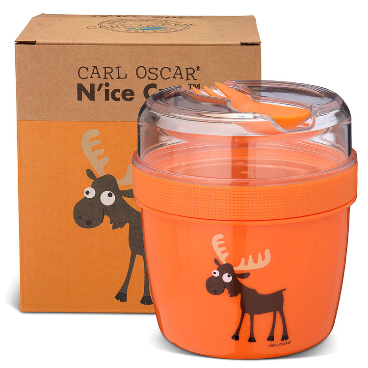 CARL OSCAR. N'ice Cup L Lunch box with cooling disc Moose - Orange