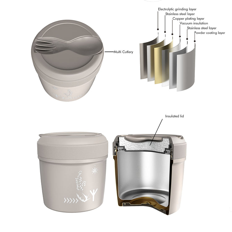 CARL OSCAR. Spirit TEMP LunchJar™ with cutlery 500ml Power - Greige