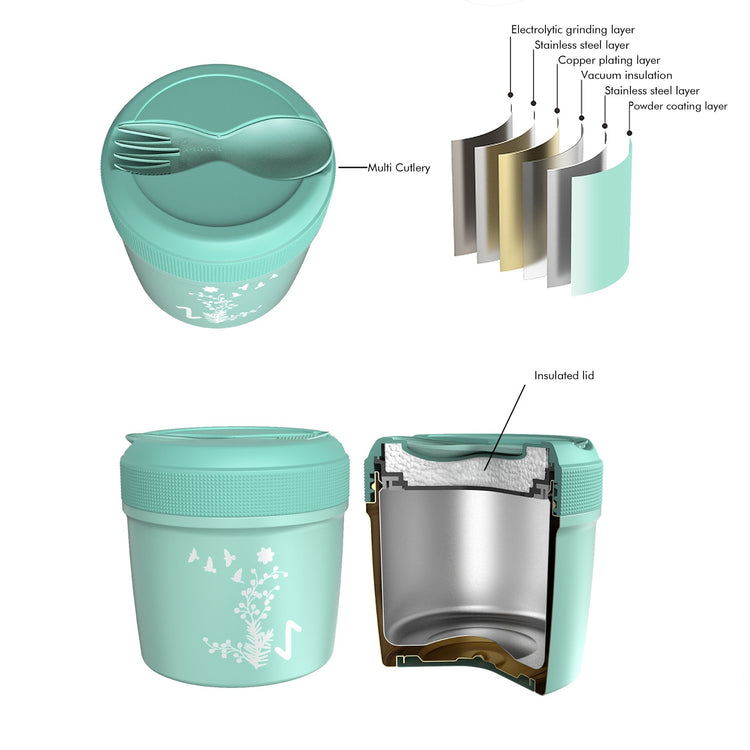 CARL OSCAR. Spirit TEMP LunchJar™ with cutlery 500ml Harmony - Green