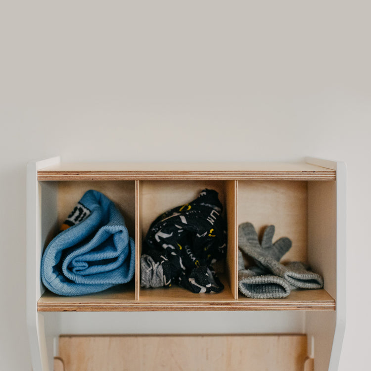 Duck Woodworks. Παιδική κρεμάστρα εισόδου με παγκάκι - λευκό