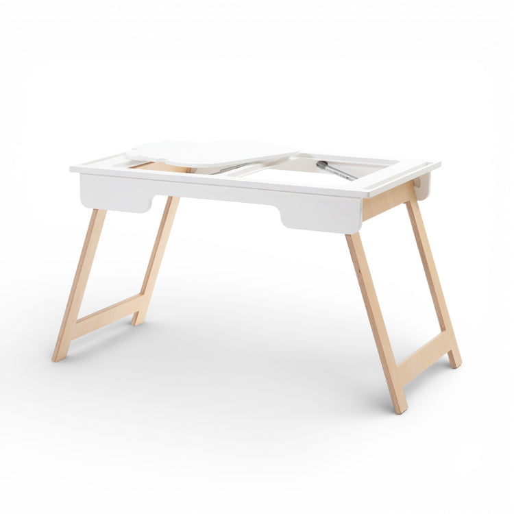 Duck Woodworks. Αισθητηριακό τραπέζι Montessori με 2 κουτιά - λευκό