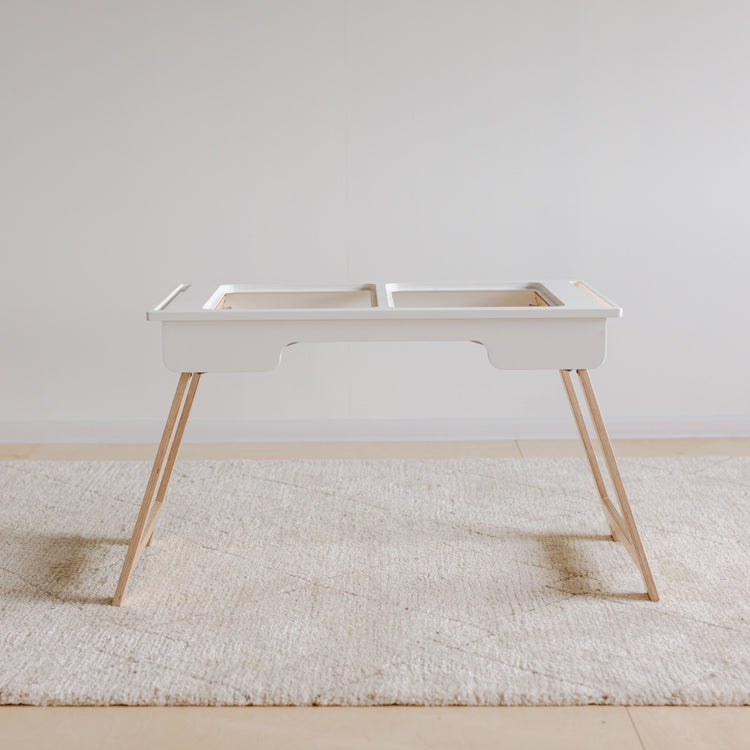 Duck Woodworks. Αισθητηριακό τραπέζι Montessori με 2 κουτιά - λευκό