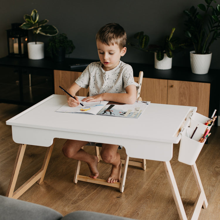 Duck Woodworks. Αισθητηριακό τραπέζι Montessori - λευκό