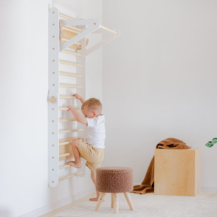 Duck Woodworks. Σετ αναρρίχησης τοίχου - τρίγωνο αναρρίχησης - λευκό