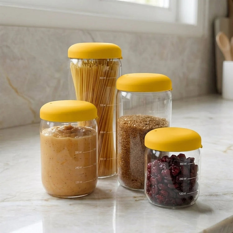 EKOBO. Pronto Food Storage Jar in Borosilicate Glass 1000ml - Mimosa