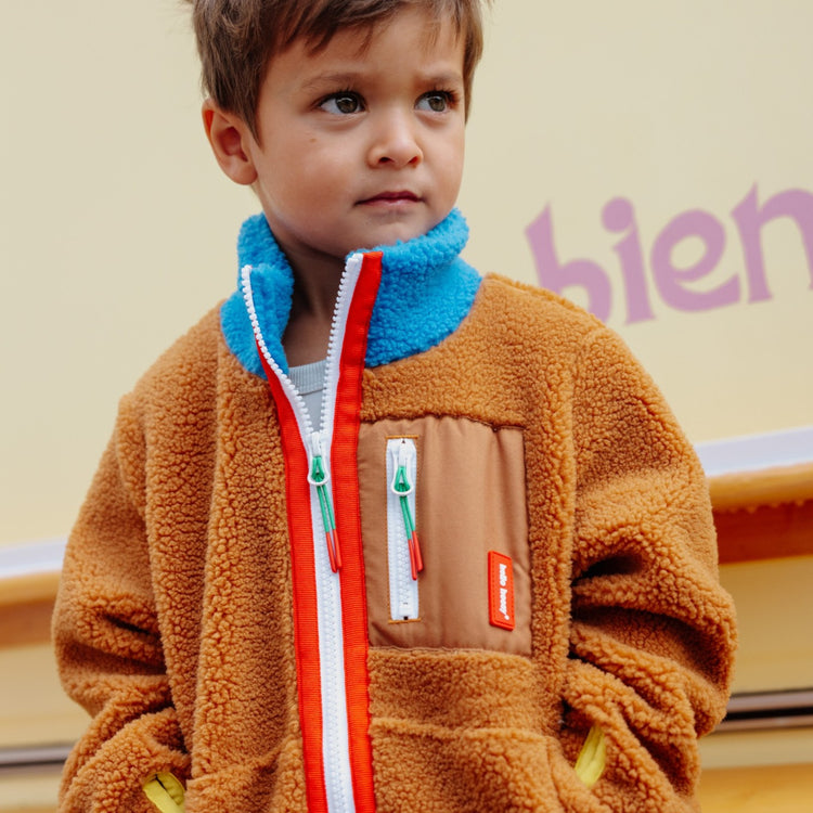 HELLO HOSSY. Παιδικό μπουφάν fleece Blue Camel