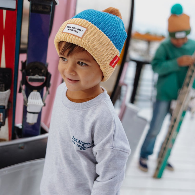 HELLO HOSSY. Color Block Kingfisher beanie