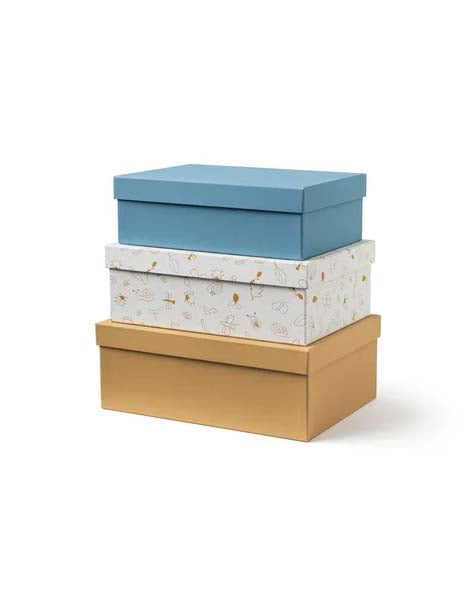 KIDS CONCEPT. Storage boxes 3 set blue