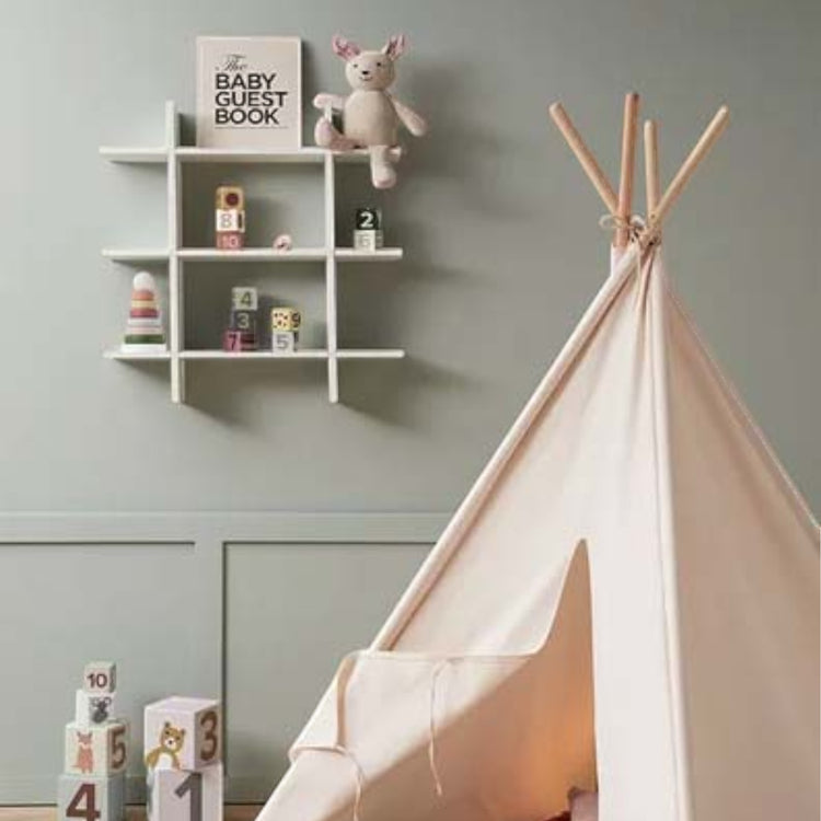 KIDS CONCEPT. Ξύλινο επιτοίχιο ράφι 3 επιπέδων Star (λευκό)