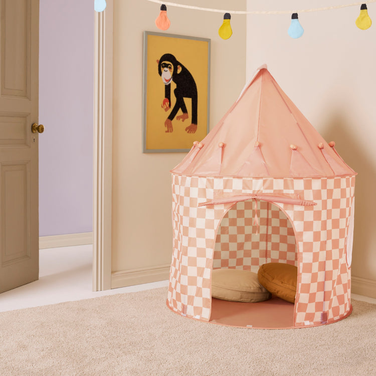 KIDS CONCEPT. Σκηνή παιχνιδιού Star (ροδακινί καρό)