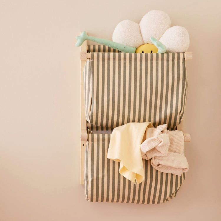 KIDS CONCEPT. Wall storage textile stripe green