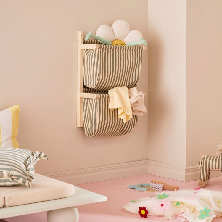 KIDS CONCEPT. Wall storage textile stripe green