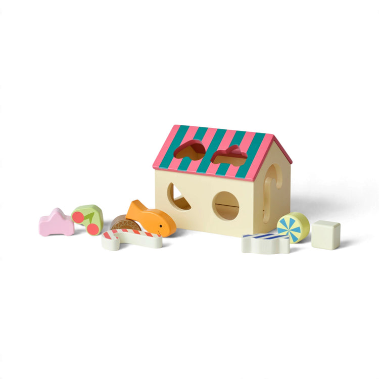 KIDS CONCEPT. Ξύλινο παιχνίδι ταξινόμησης σχημάτων σε σχήμα σπιτιού Swedish Candy