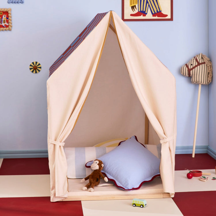 KIDS CONCEPT. Σκηνή παιχνιδιού σπιτάκι (καρό μπλε-κόκκινο)
