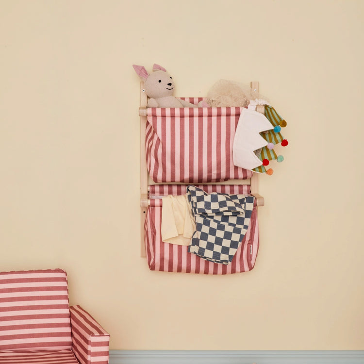 KIDS CONCEPT. Wall storage textile stripe clay pink