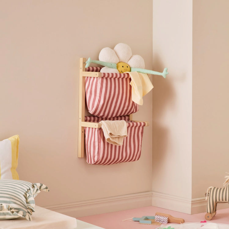 KIDS CONCEPT. Wall storage textile stripe clay pink