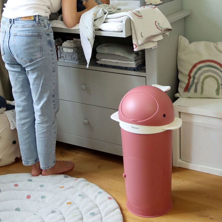KINDSGUT. Diaper Bin Whale Dusty Pink