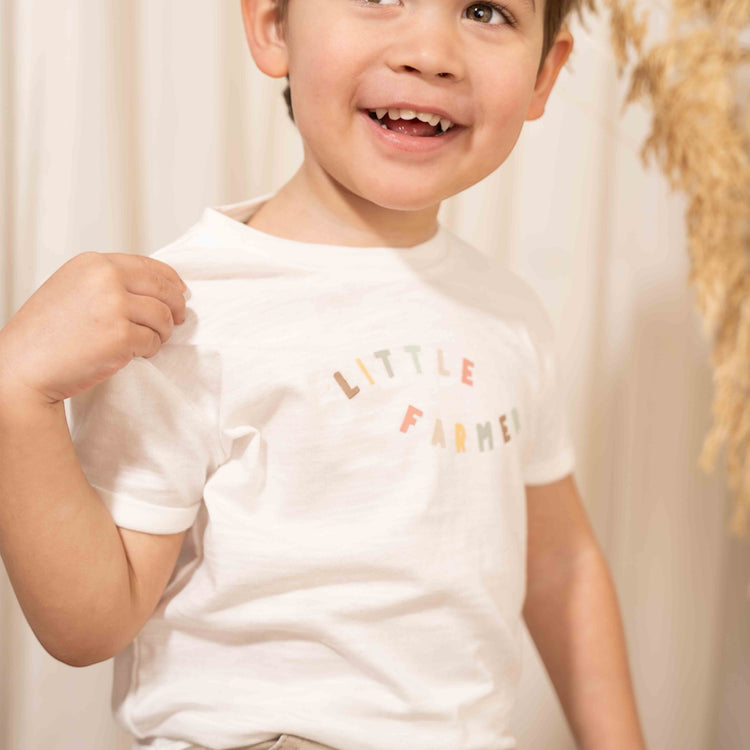 LITTLE DUTCH. T-shirt short sleeves Off White Little Farmer