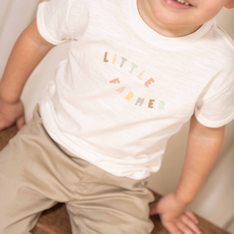 LITTLE DUTCH. T-shirt short sleeves Off White Little Farmer