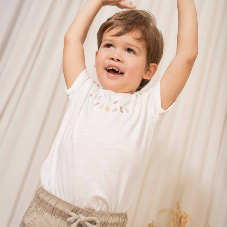 LITTLE DUTCH. T-shirt short sleeves Off White Little Farmer