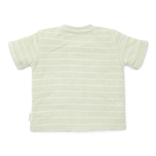 LITTLE DUTCH. Μπλουζάκι κοντομάνικο πετσετέ Farm Green Stripes