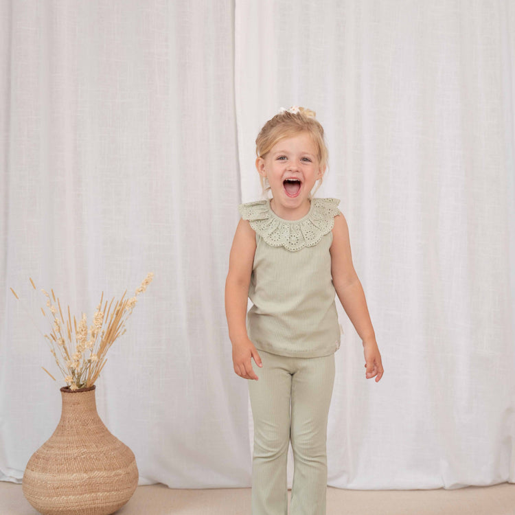 LITTLE DUTCH. Singlet Rib Grass Green