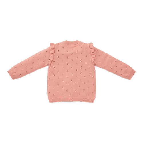 LITTLE DUTCH. Ζακέτα πλεκτή με βολάν Rose Pink
