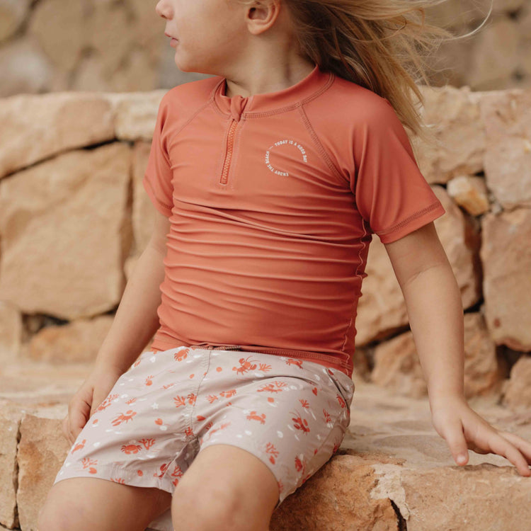 LITTLE DUTCH. Swim T-shirt short sleeves Coral