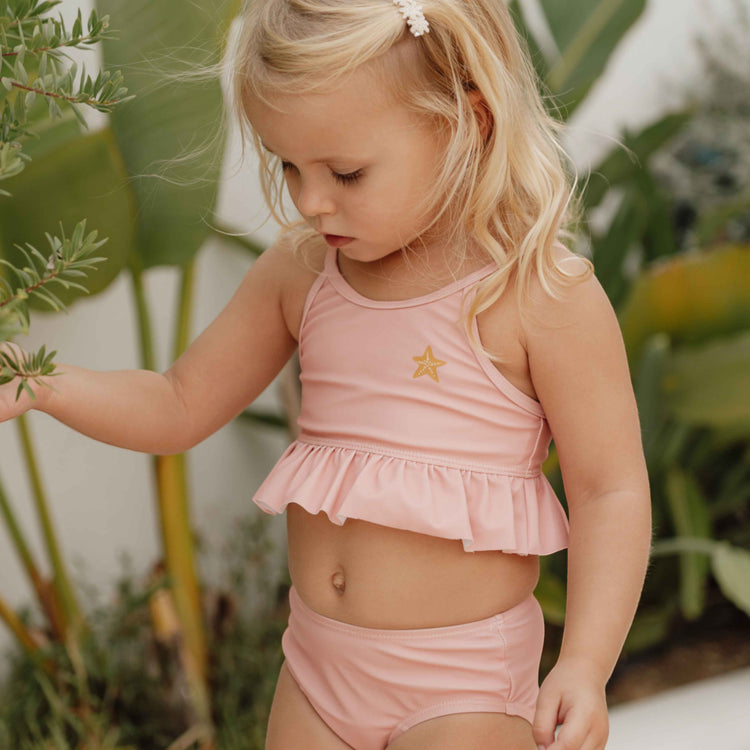 LITTLE DUTCH. Flounce bikini set Starfish Pink