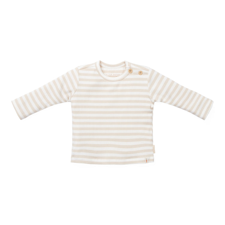 LITTLE DUTCH. Μπλουζάκι μακρυμάνικο Stripe Sand/White