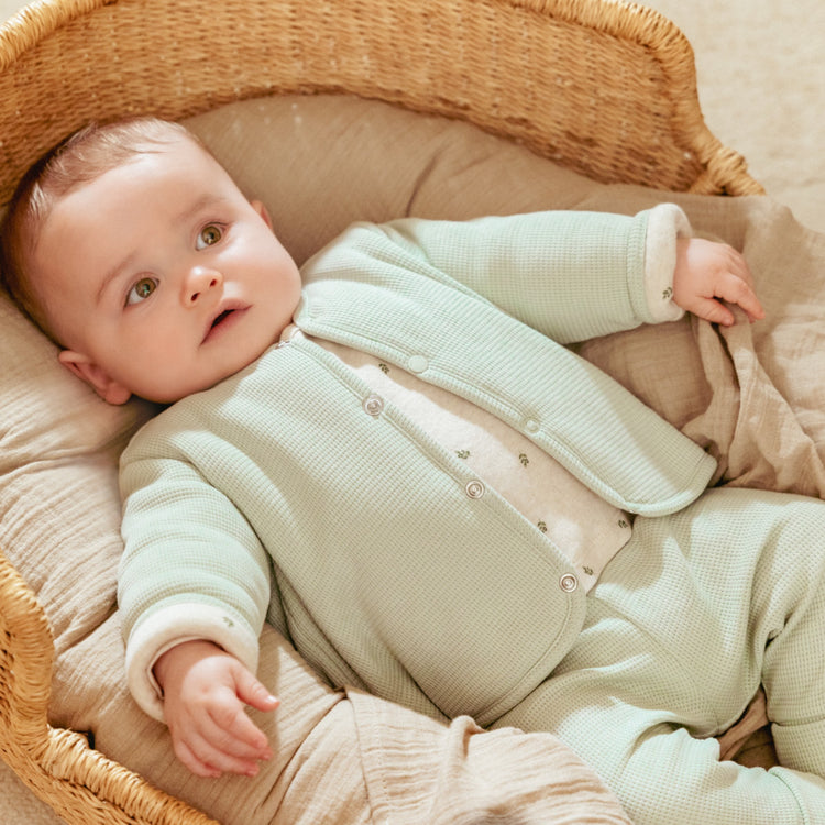 LITTLE DUTCH. Trousers waffle Soft Green