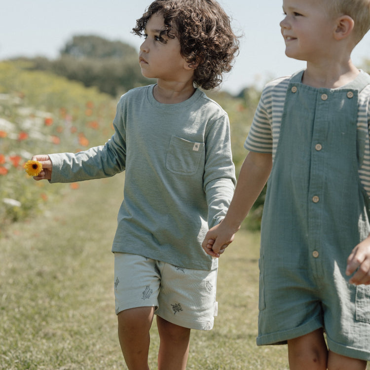LITTLE DUTCH. Μπλουζάκι κοντομάνικο Forest Green Stripe