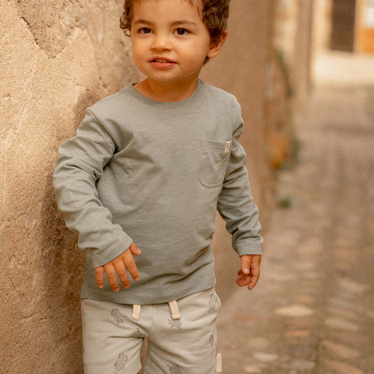 LITTLE DUTCH. Μπλουζάκι μακρυμάνικο με τσέπη Forest Green