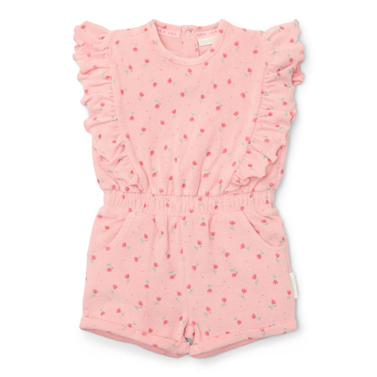 LITTLE DUTCH. Ολόσωμη φόρμα με βολάν Sunny Flowers Pink